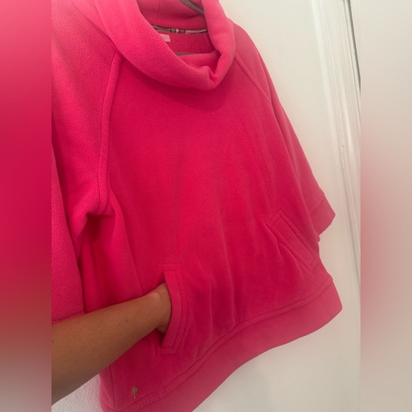 Lilly Pulitzer Irving Fleece Pullover Sweater Cowl Neck Pockets Cozy Large *Read - Picture 5 of 11